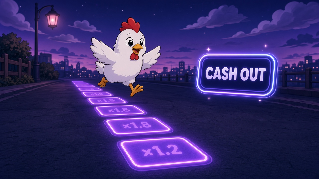 Diagrama paso a paso del proceso de juego, multiplicadores y cash-out